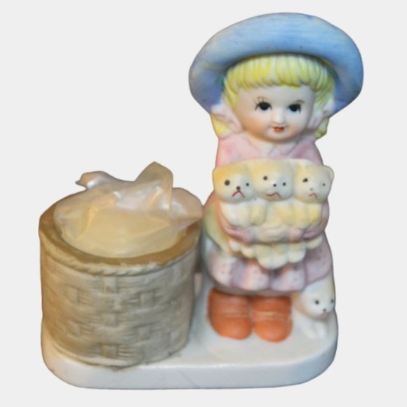 Set Of 2 Vintage Little Luvkins Figurines With Votive Candle Holders Taiwan - Picture 2 of 10